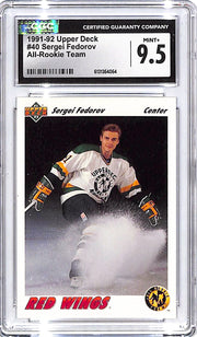 1991-92 Upper Deck Sergei Fedorov All Rookie Team #30 CGC 9.5 Red Wings
