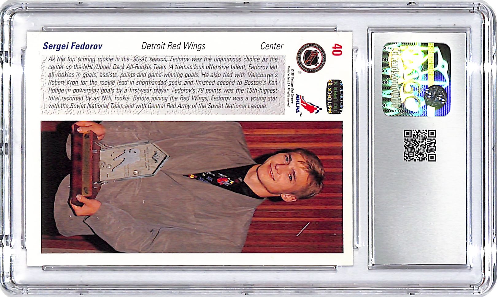 1991-92 Upper Deck Sergei Fedorov All Rookie Team #30 CGC 9.5 Red Wings