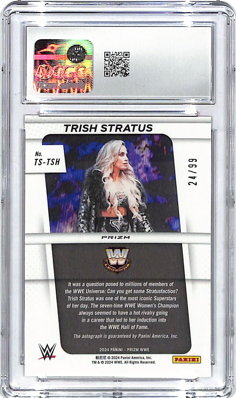 2024 Prizm WWE Trish Stratus Auto Autograph Throwback Red /99 CGC 10