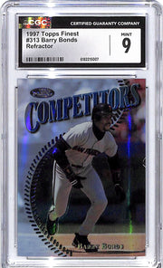 1997 Topps Finest Barry Bonds Refractor #313 CGC 9 Giants