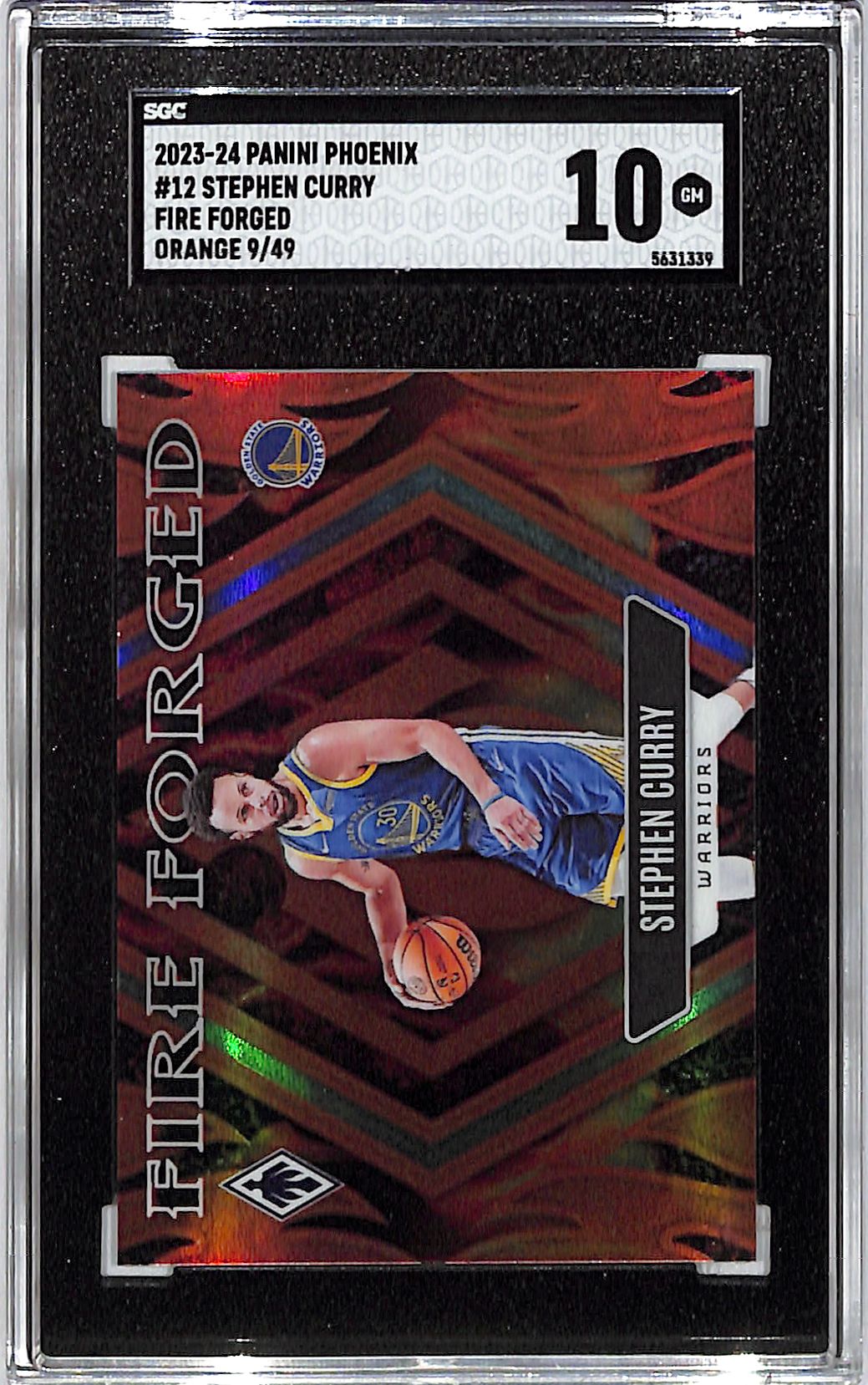 2023-24 Phoenix Stephen Curry Fire Forged Orange /49 SGC 10 Warriors