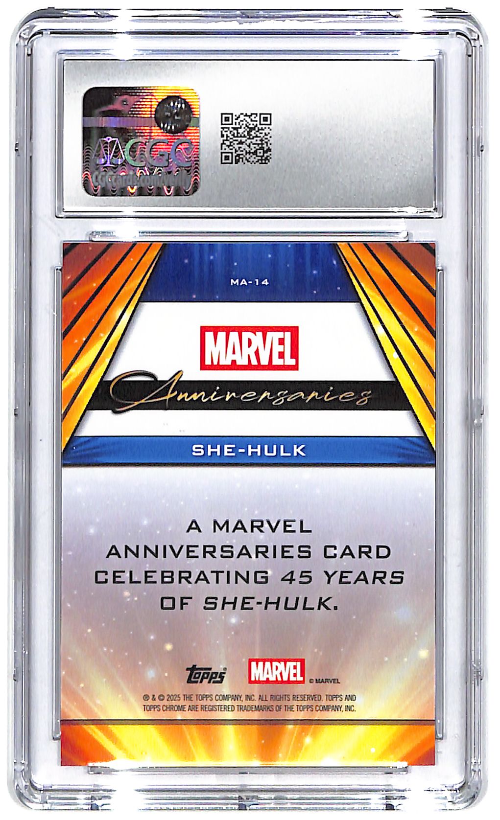 2025 She-Hulk Topps Marvel Chrome Anniversaries #MA-14 CGC Mint Plus 9.5