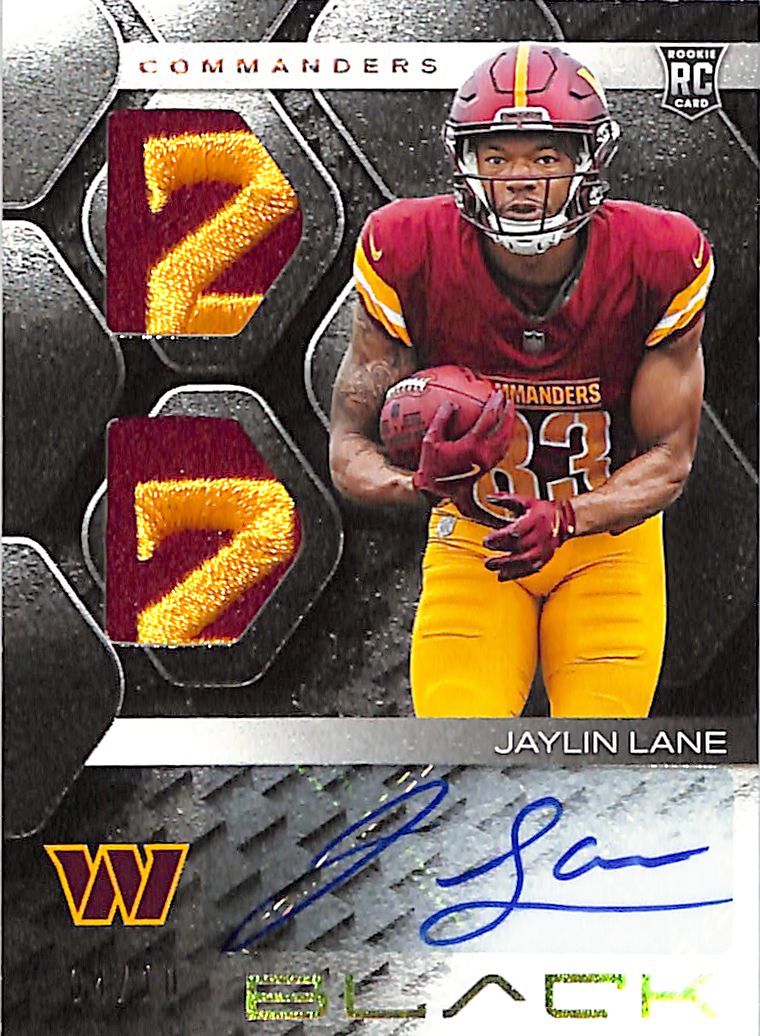 2025 Panini Black Jaylin Lane Auto Autograph Rookie RC Patch /10 Commanders