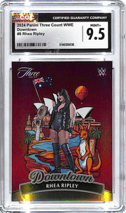 2024 Panini Three Count WWE Rhea Ripley Downtown #8 CGC 9.5