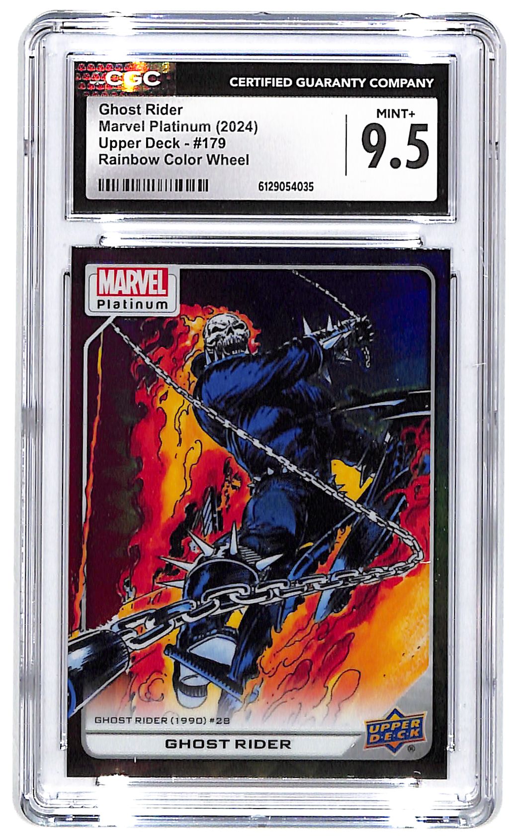 2024 Ghost Rider UD Marvel Platinum Rainbow Color Wheel #179 CGC Mint Plus 9.5