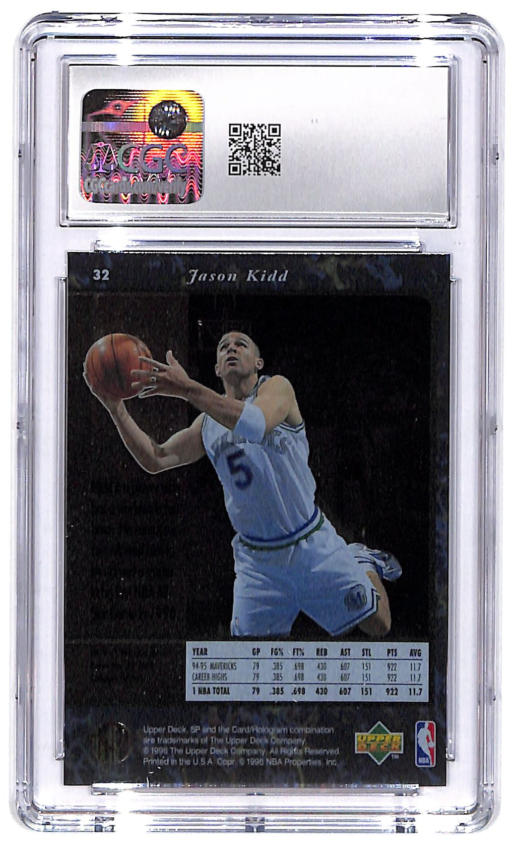 1995-96 Jason Kidd Upper Deck SP #32 CGC Mint 9