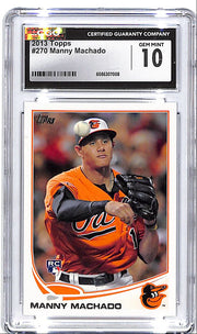 2013 Topps Manny Machado Rookie RC #270 CGC 10 Orioles
