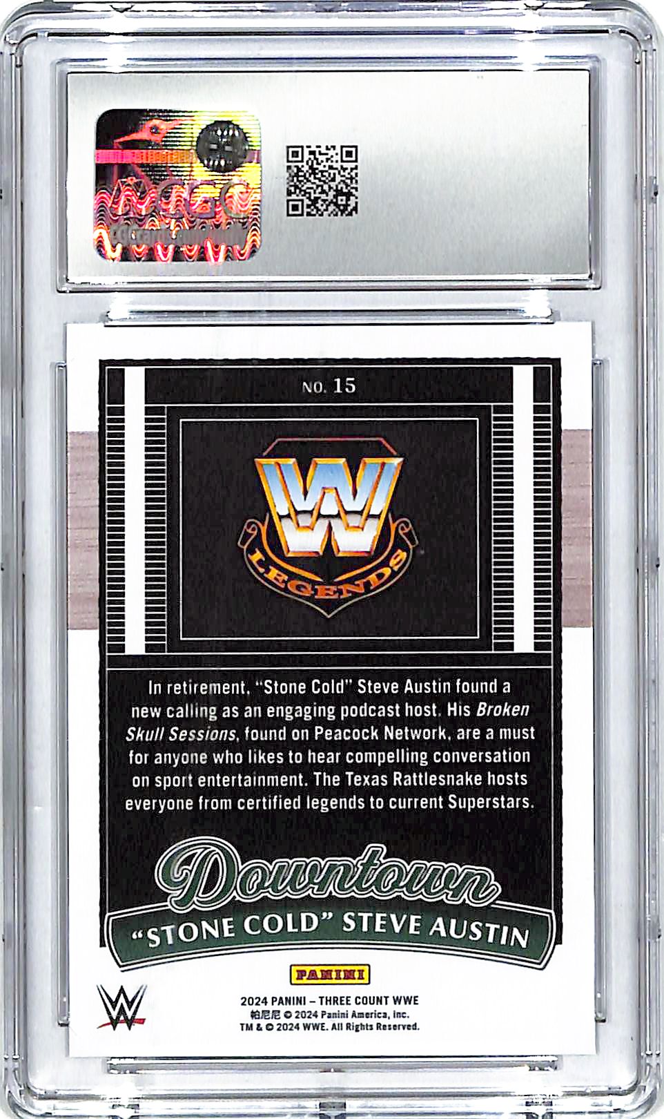 2024 Panini Three Count WWE Stone Cold Steve Austin #15 CGC 10