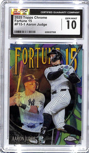 2025 Topps Chrome Aaron Judge Fortune 15 CGC 10 Yankees