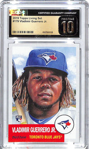 2018 Topps Living Set Vladimir Guerrero Jr Rookie RC #179 CGC Pristine Blue Jays