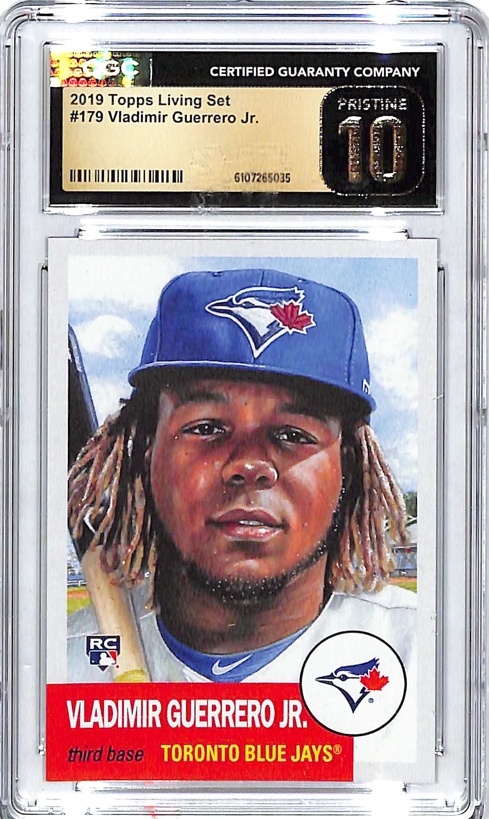 2018 Topps Living Set Vladimir Guerrero Jr Rookie RC #179 CGC Pristine Blue Jays