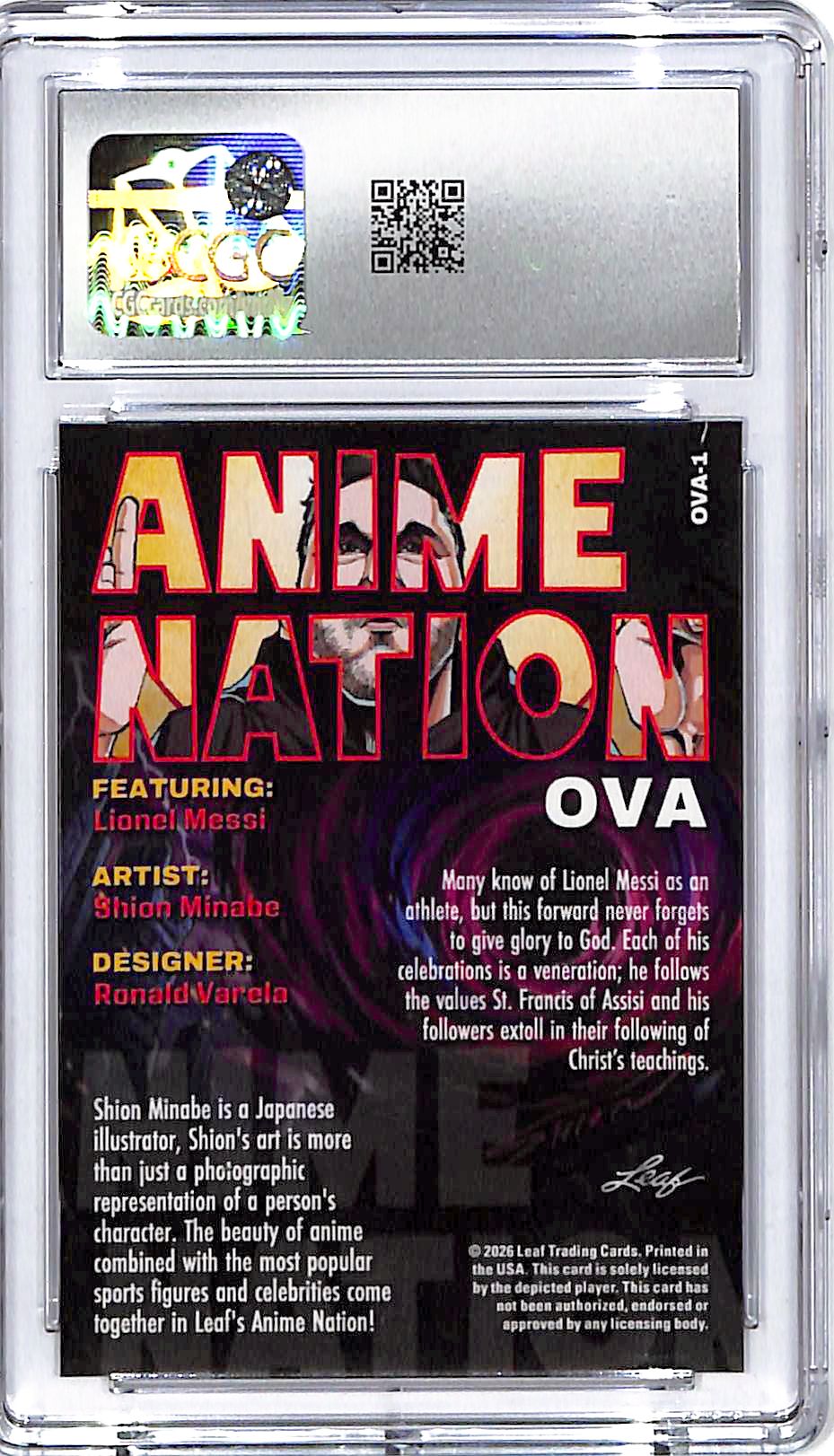 2026 Leaf Anime Nation OVA Lionel Messi CGC 10