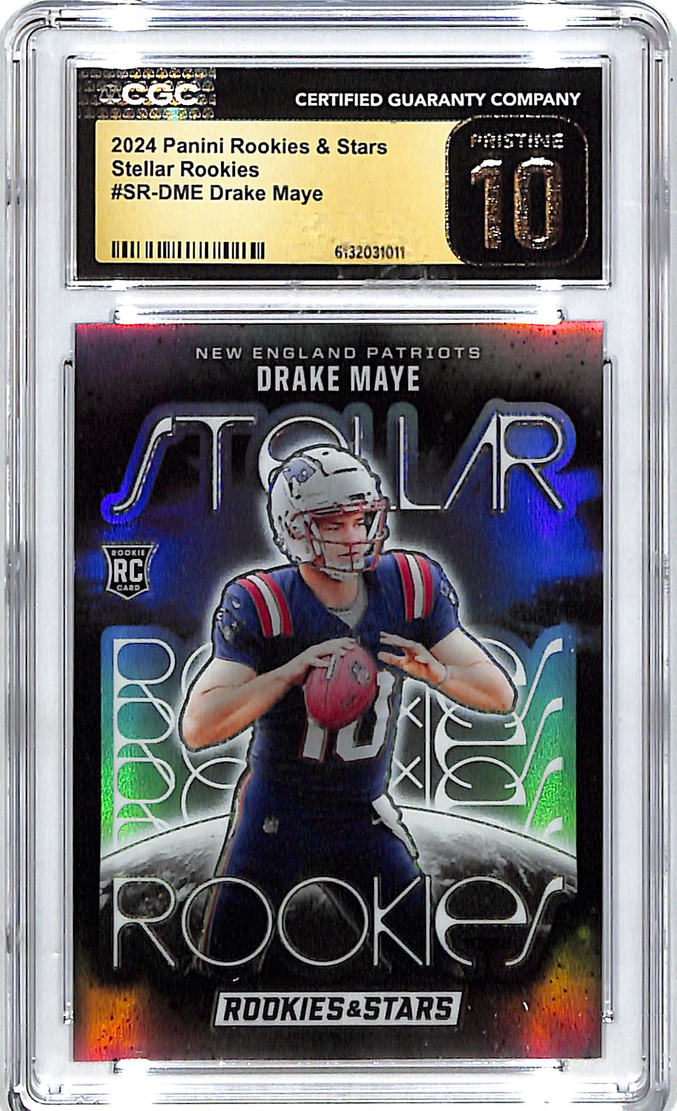 2024 Rookies and Stars Drake Maye Stellar Rookies RC CGC 10 Pristine Patriots