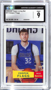 2025-26 Topps Living Set Cooper Flagg Rookie RC #11 CGC 9 Mavericks
