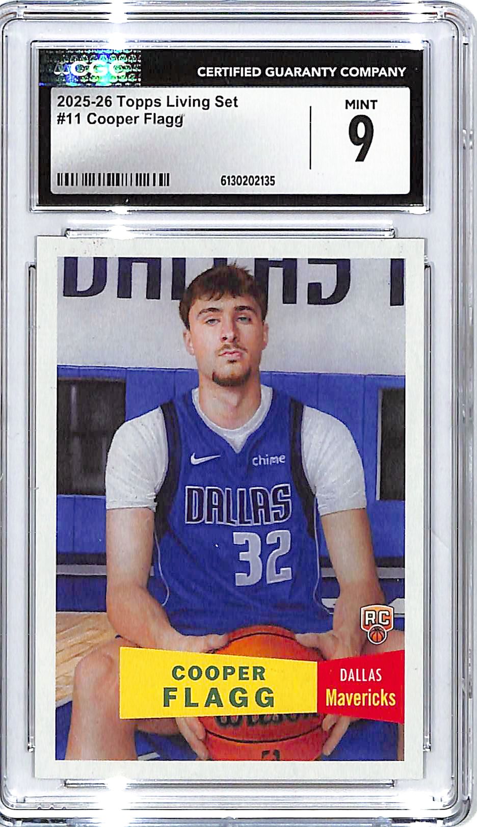 2025-26 Topps Living Set Cooper Flagg Rookie RC #11 CGC 9 Mavericks