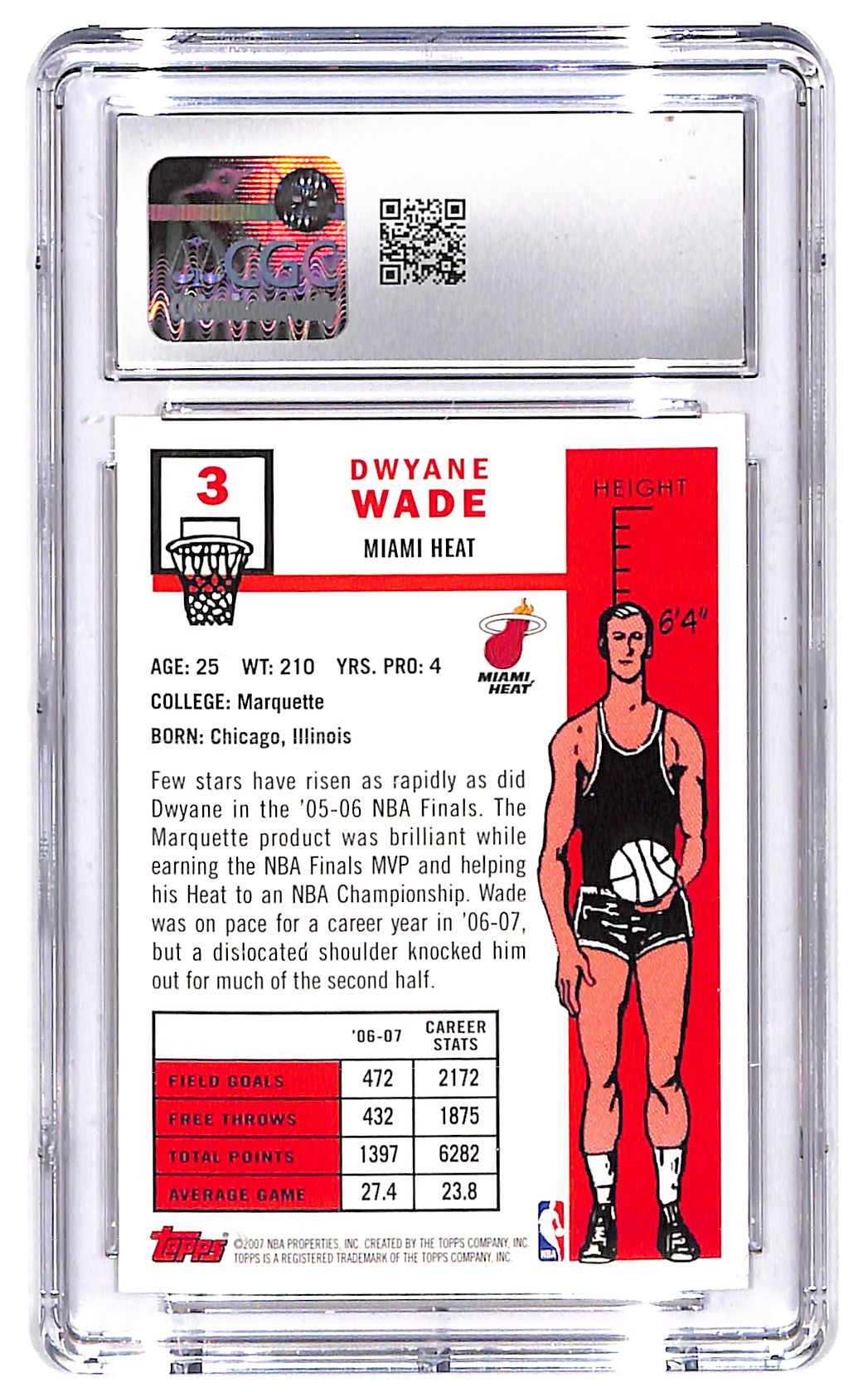 2007-08 Dwyane Wade Topps '57-58 Variations #3 CGC Gem Mint 10