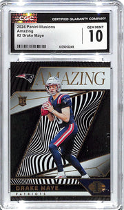 2024 Illusions Drake Maye Amazing Rookie RC CGC 10 Patriots