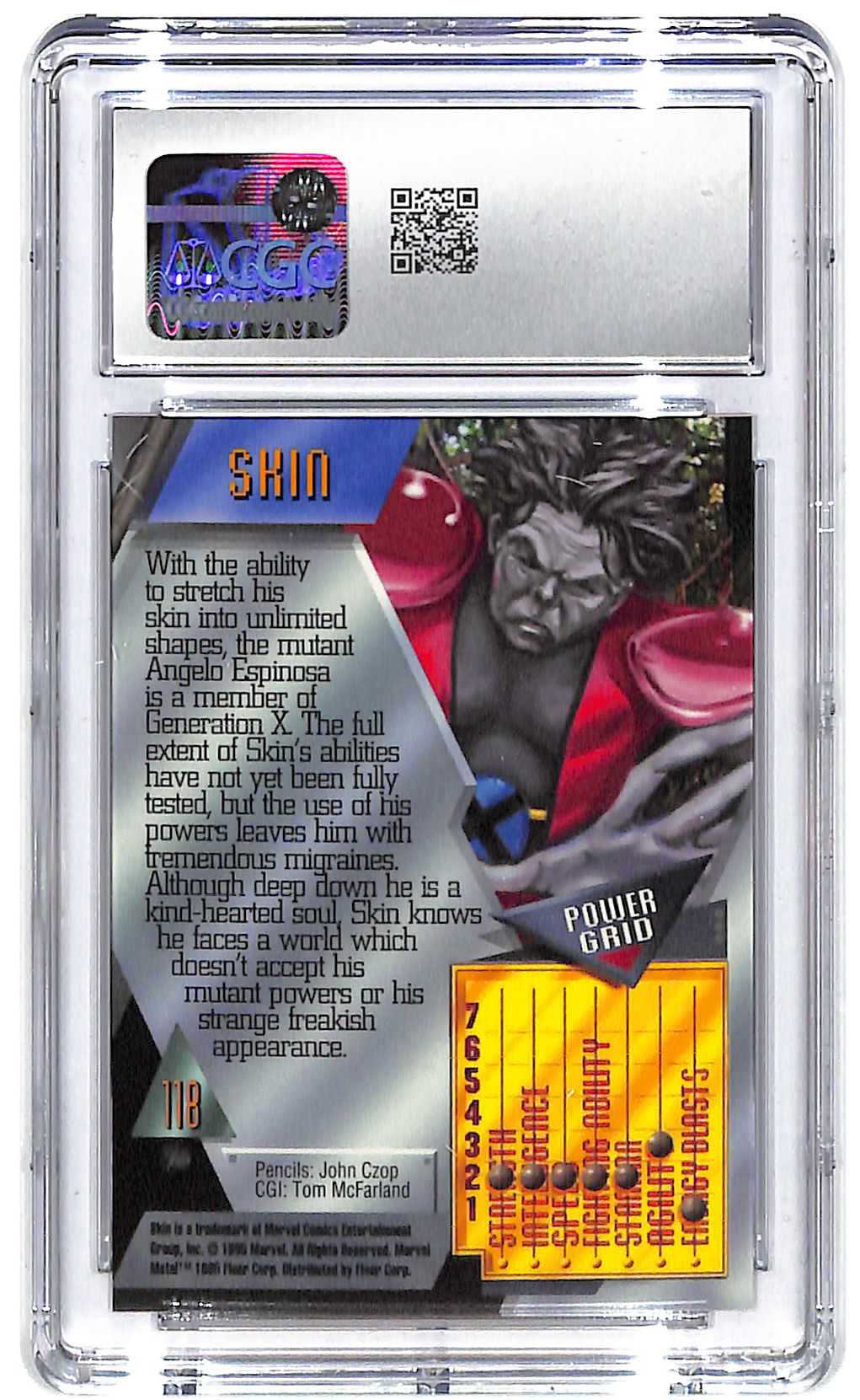 1995 Skin Fleer Marvel Metal Inaugural Edition #118 CGC Mint Plus 9.5