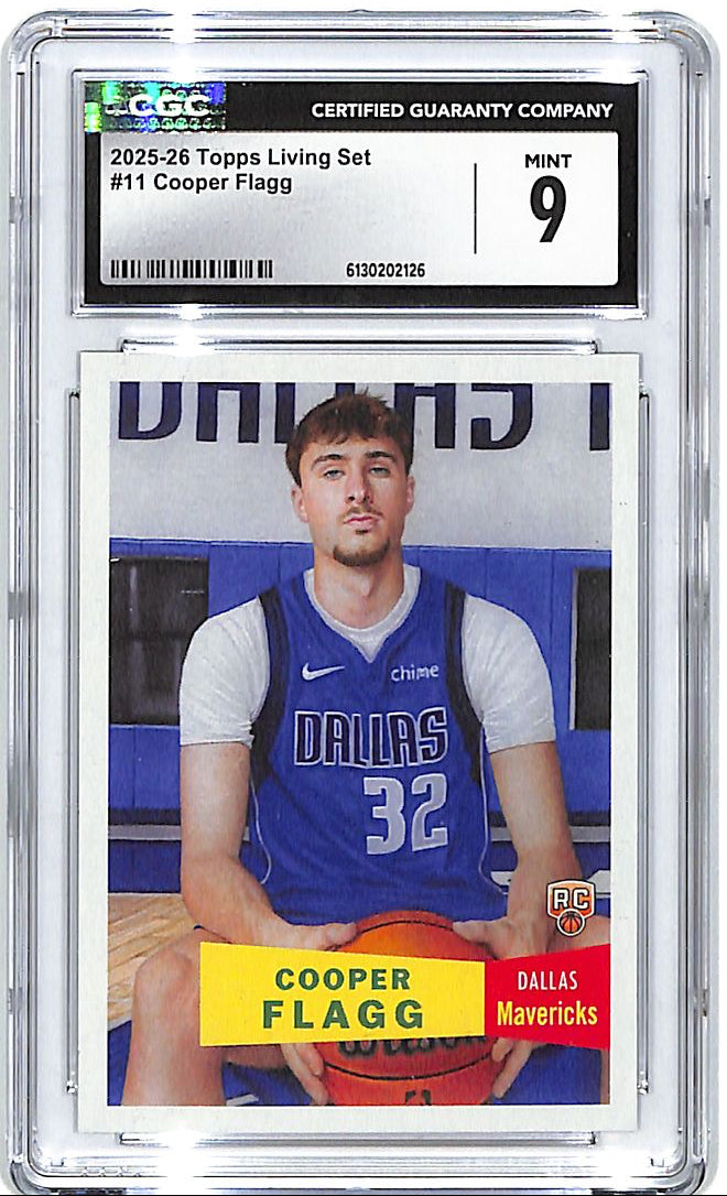 2025-26 Topps Living Set Cooper Flagg Rookie RC #11 CGC 9 Mavericks
