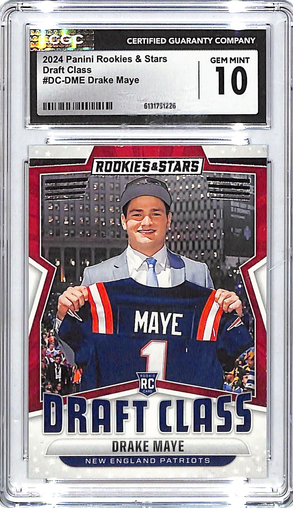 2024 Rookies and Stars Drake Maye Draft Class Rookie RC CGC 10 Patriots
