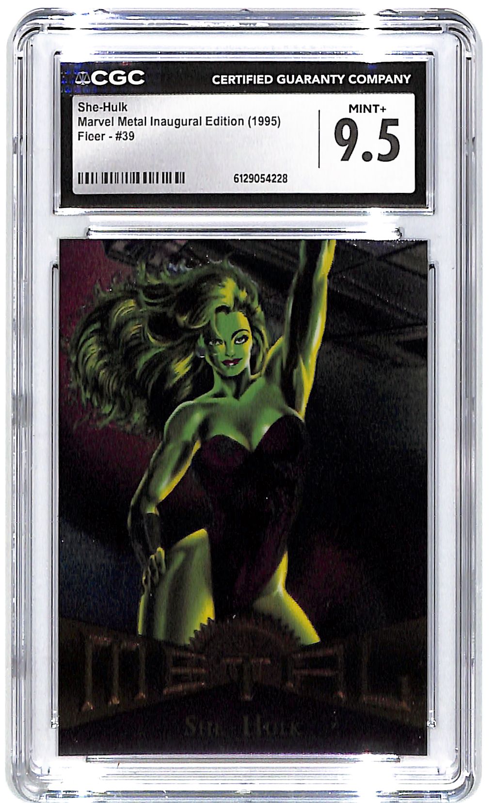 1995 She-Hulk Fleer Marvel Metal Inaugural Edition #39 CGC Mint Plus 9.5