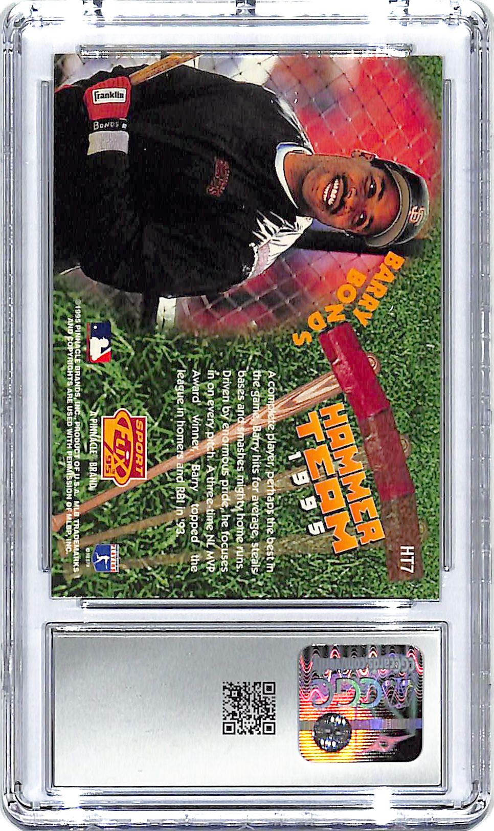 1995 Sportflix Barry Bonds Hammer Team CGC 10 Giants