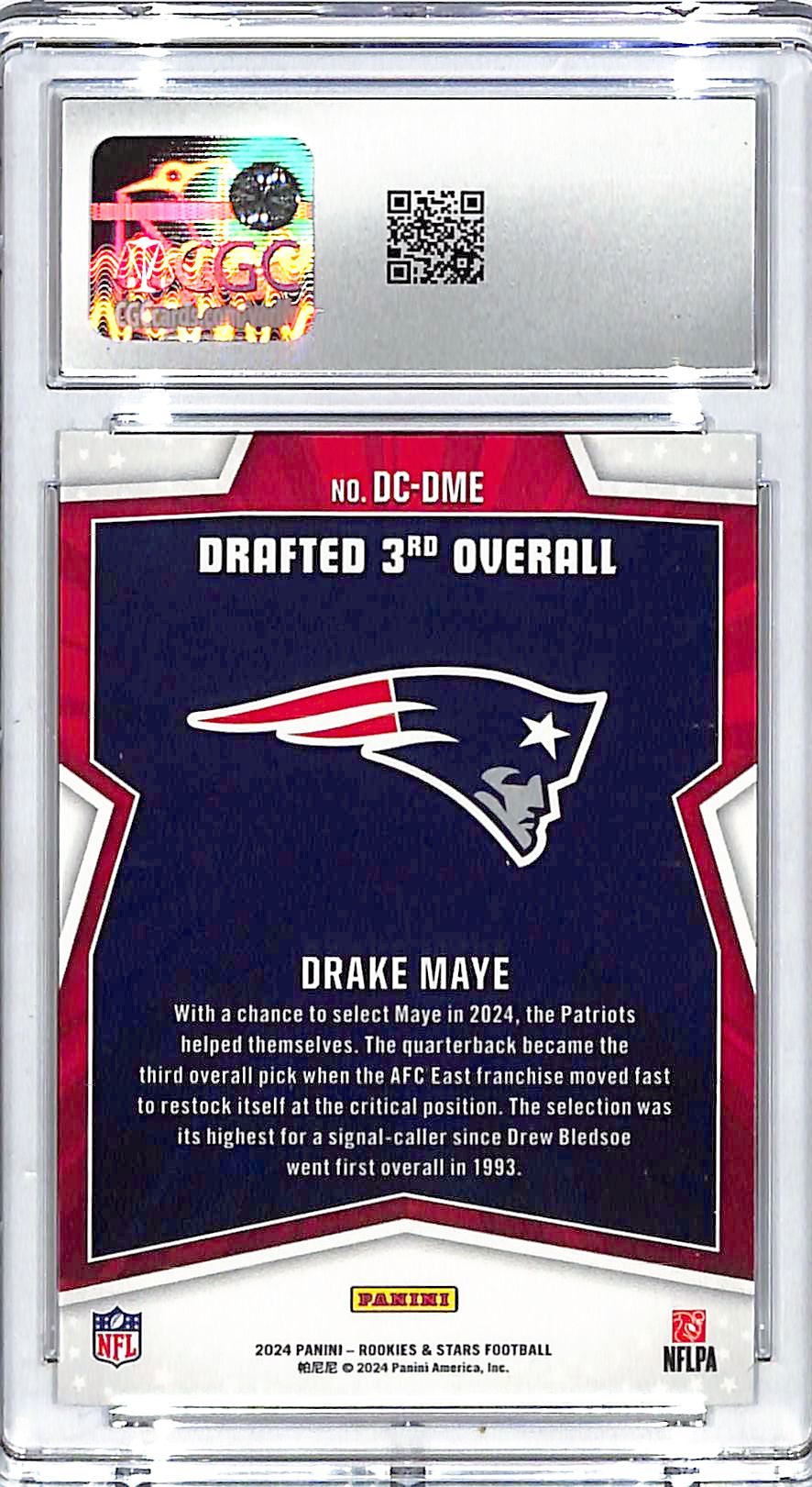 2024 Rookies and Stars Drake Maye Draft Class Rookie RC CGC 10 Patriots