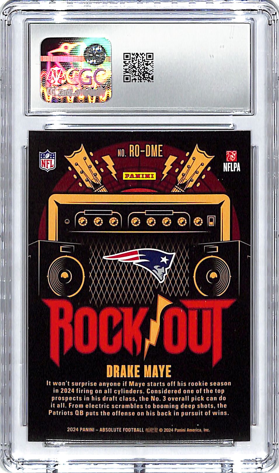 2024 Absolute Drake Maye Rock Out Rookie RC CGC 9.5 Patriots