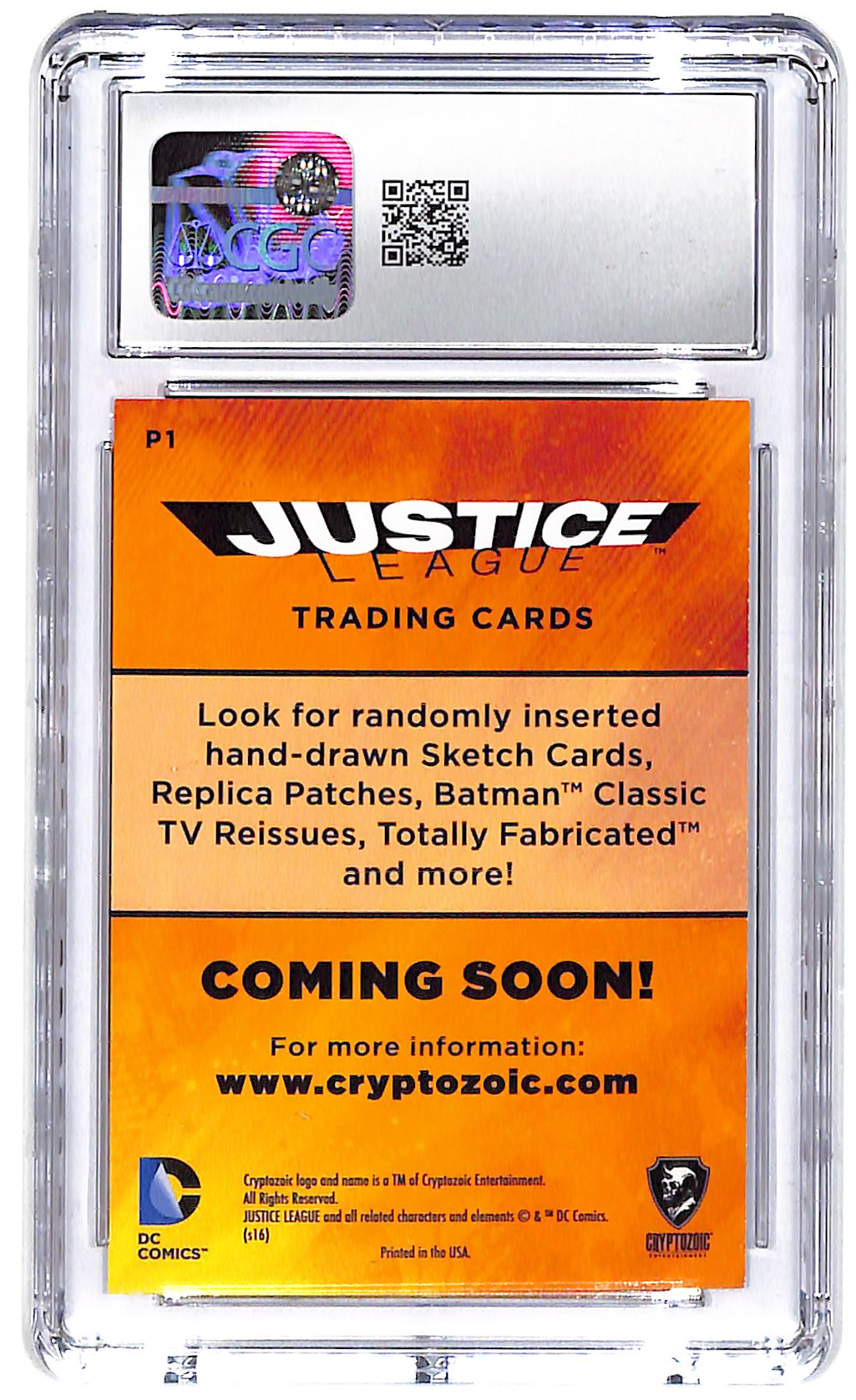 2016 Justice League Cryptozoic DC Comics Promo #1 CGC Mint 9