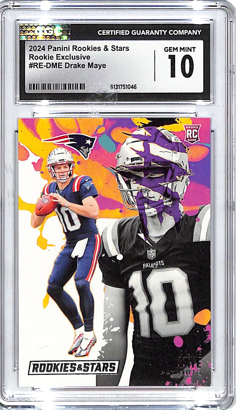 2024 Rookies and Stars Drake Maye Rookie Exclusives RC CGC 10 Patriots