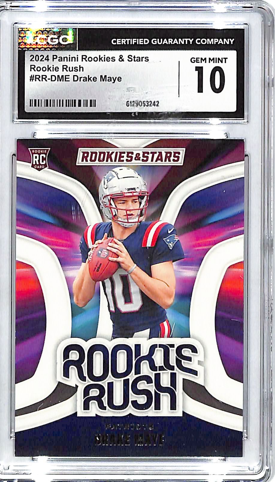 2024 Rookies and Stars Drake Maye Rookie RC Rush CGC 10 Patriots
