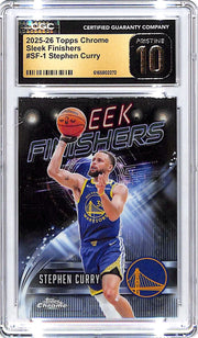 2025-26 Topps Chrome Stephen Curry Sleek Finishers CGC 10 Pristine Warriors