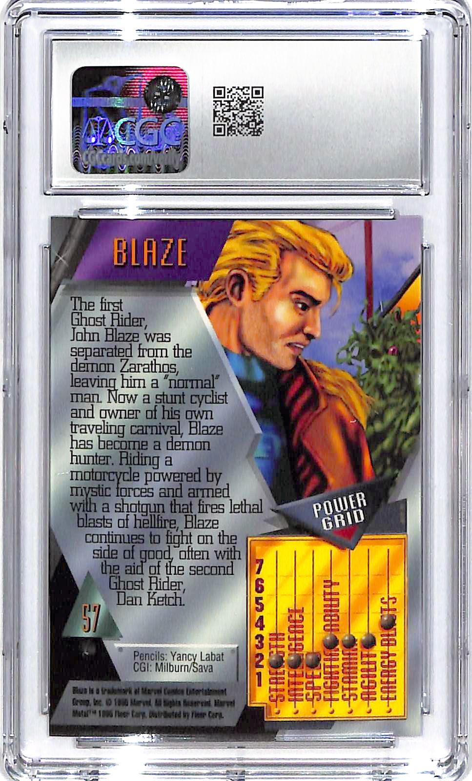 1995 Blaze Fleer Marvel Metal Inaugural Edition #57 CGC Mint Plus 9.5