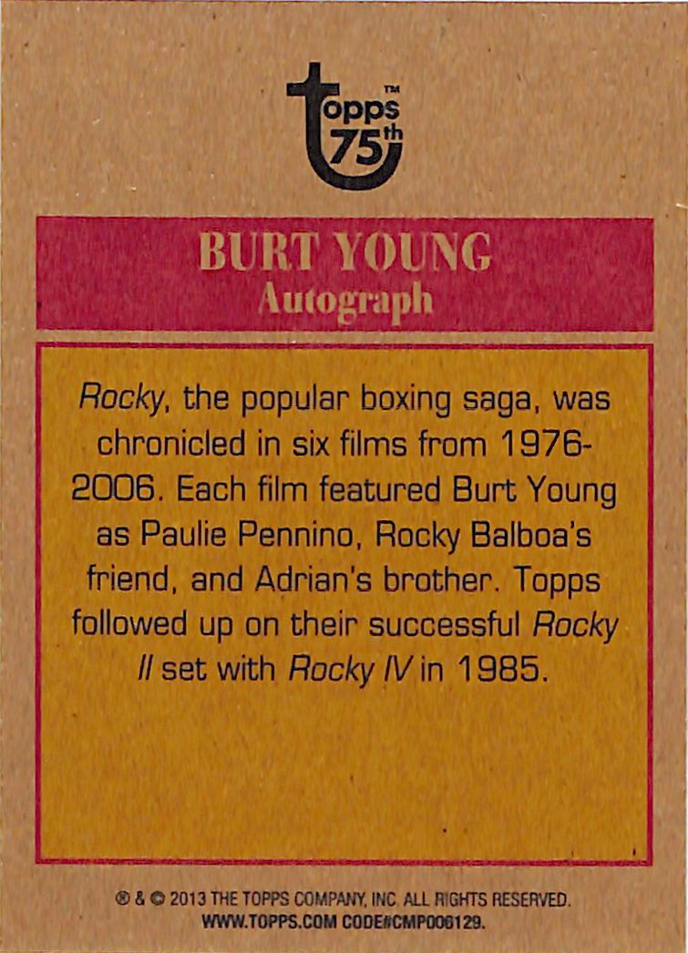 2013 Topps Rocky 4 Burt Young Paulie Auto Autograph
