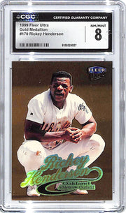 1999 Fleer Ultra Rickey Henderson Gold Medallion #170 CGC 8 Athletics