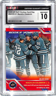 2025 Macklin Celebrini Upper Deck National Hockey Day #NHCD-13 CGC Gem Mint 10