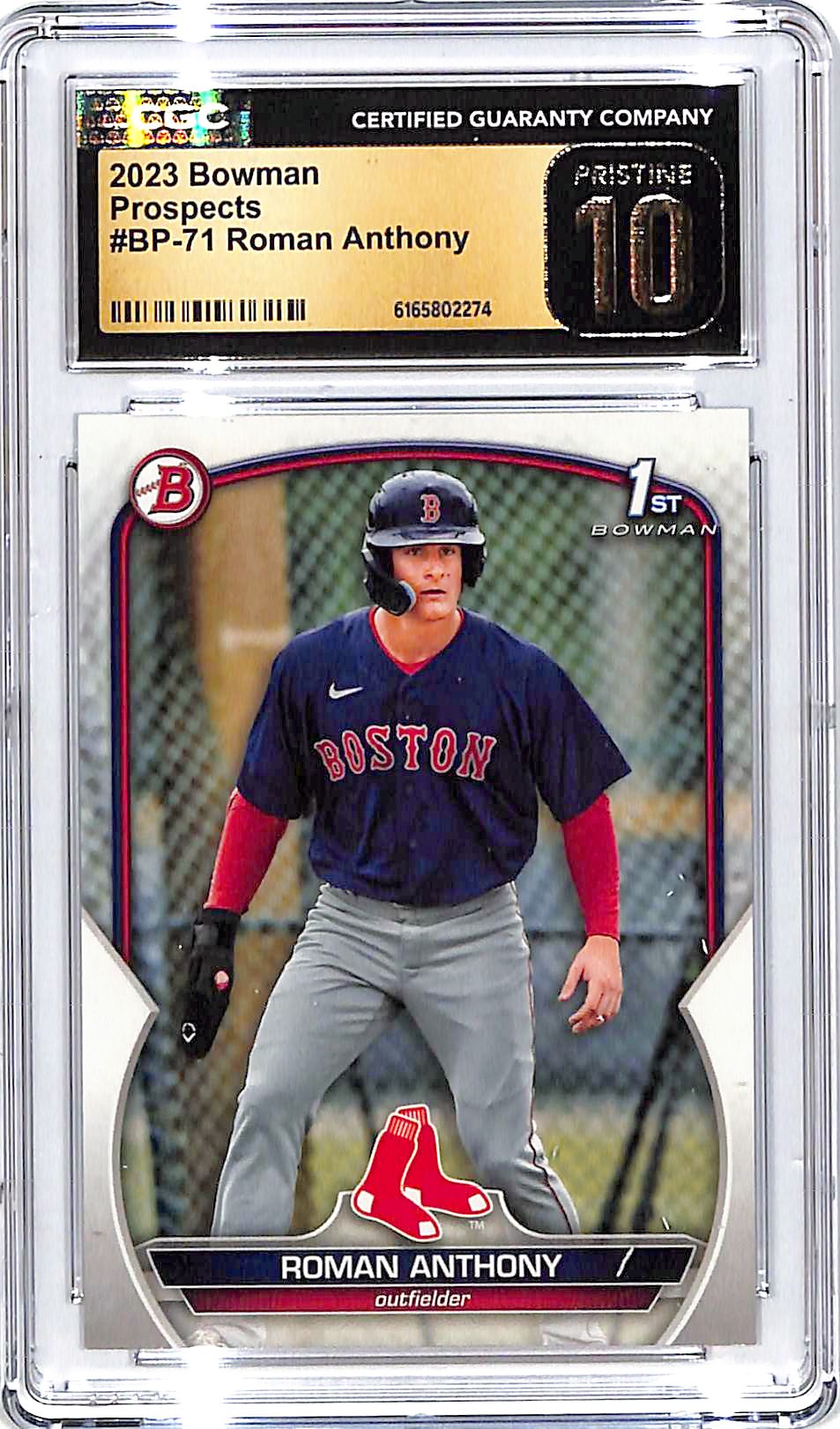 2025 Bowman Roman Anthony Prospect Rookie RC CGC 10 Pristine Red Sox