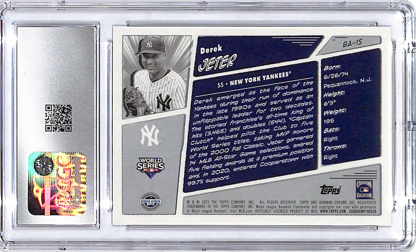 2025 Bowman Derek Jeter Anime CGC 9 Yankees