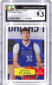 2025-26 Topps Living Set Cooper Flagg Rookie RC #11 CGC 9.5 Mavericks