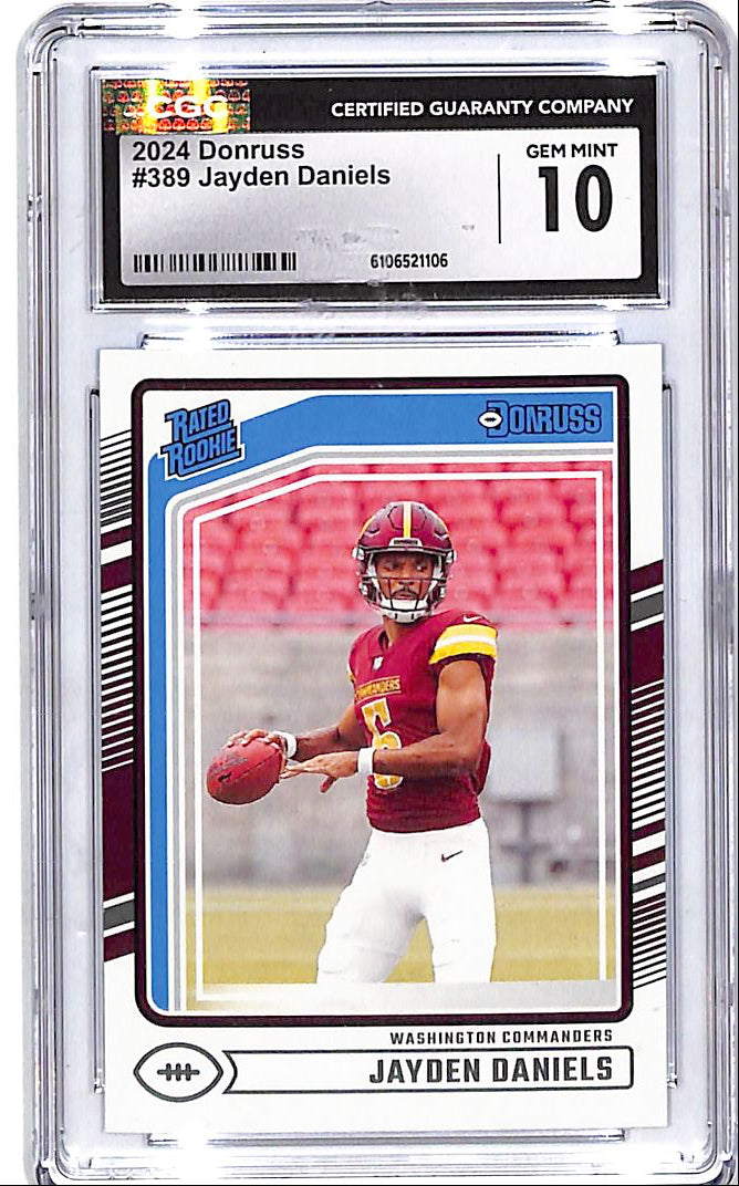 2024 Donruss Jayden Daniels Rated Rookie RC #389 CGC 10 Commanders