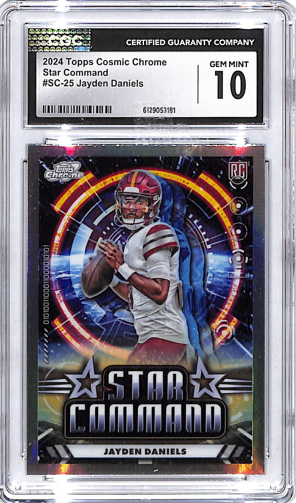 2024 Topps Chrome Cosmic Jayden Daniels Star Command Rookie RC CGC 10 Commanders