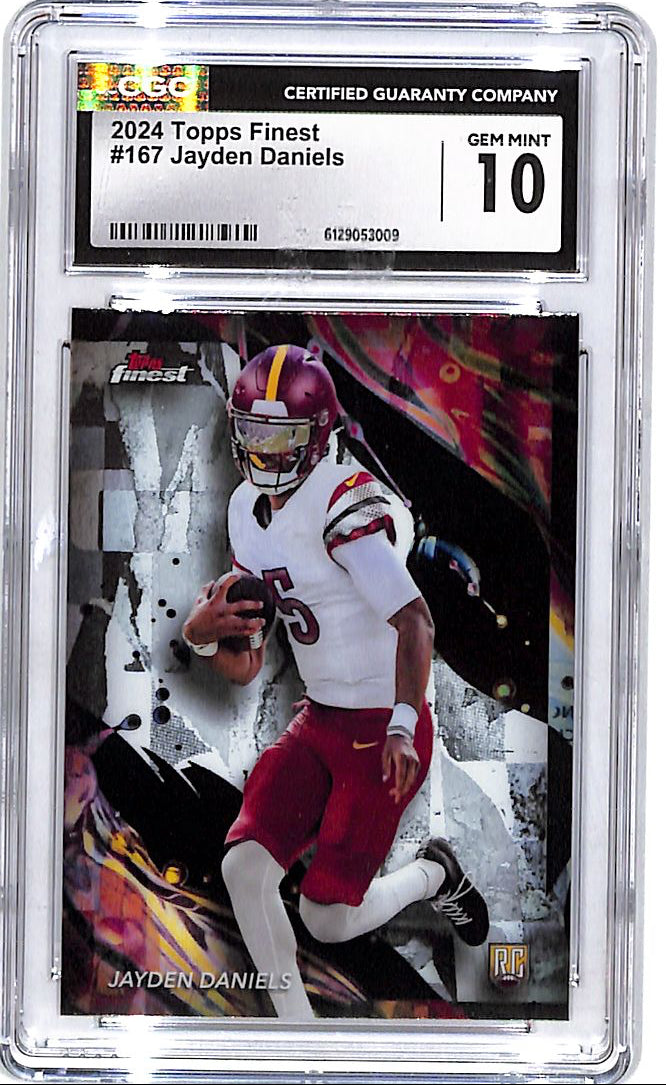 2024 Topps Finest Jayden Daniels Rookie RC #167 CGC 10 Commanders