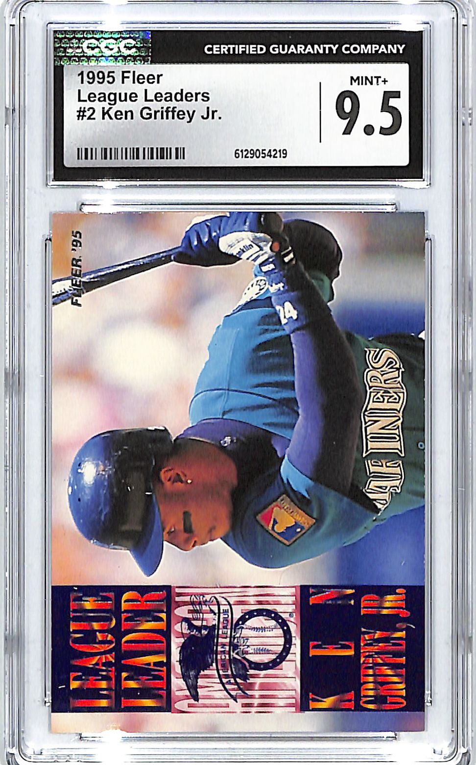 1995 Fleer Ken Griffey Jr League Leaders #2 CGC 9.5 Mariners