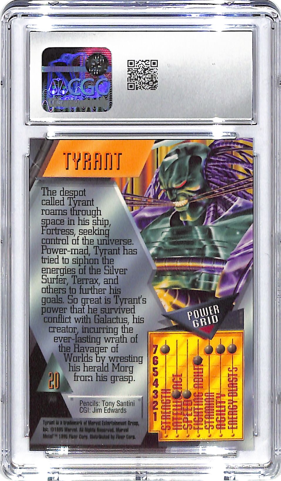 1995 Tyrant Fleer Marvel Metal Inaugural Edition #20 CGC Mint Plus 9.5