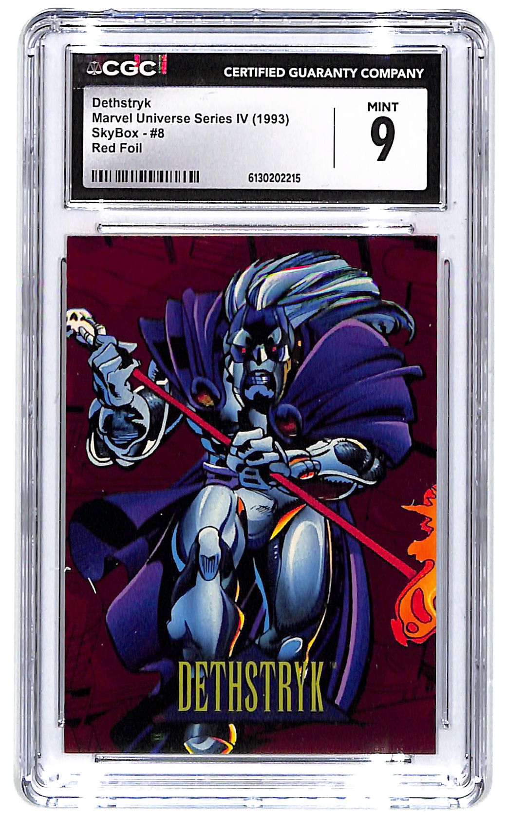 1993 Dethstryk Skybox Marvel Universe Series IV Red Foil #8 CGC Mint 9