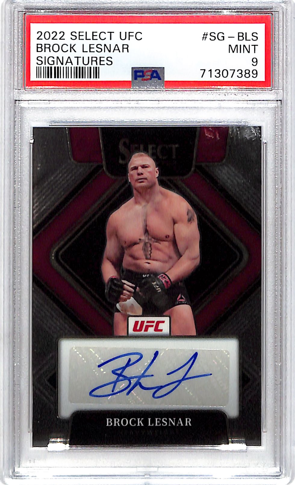 2022 Select UFC Brock Lesnar Auto Autograph PSA 9 Signatures