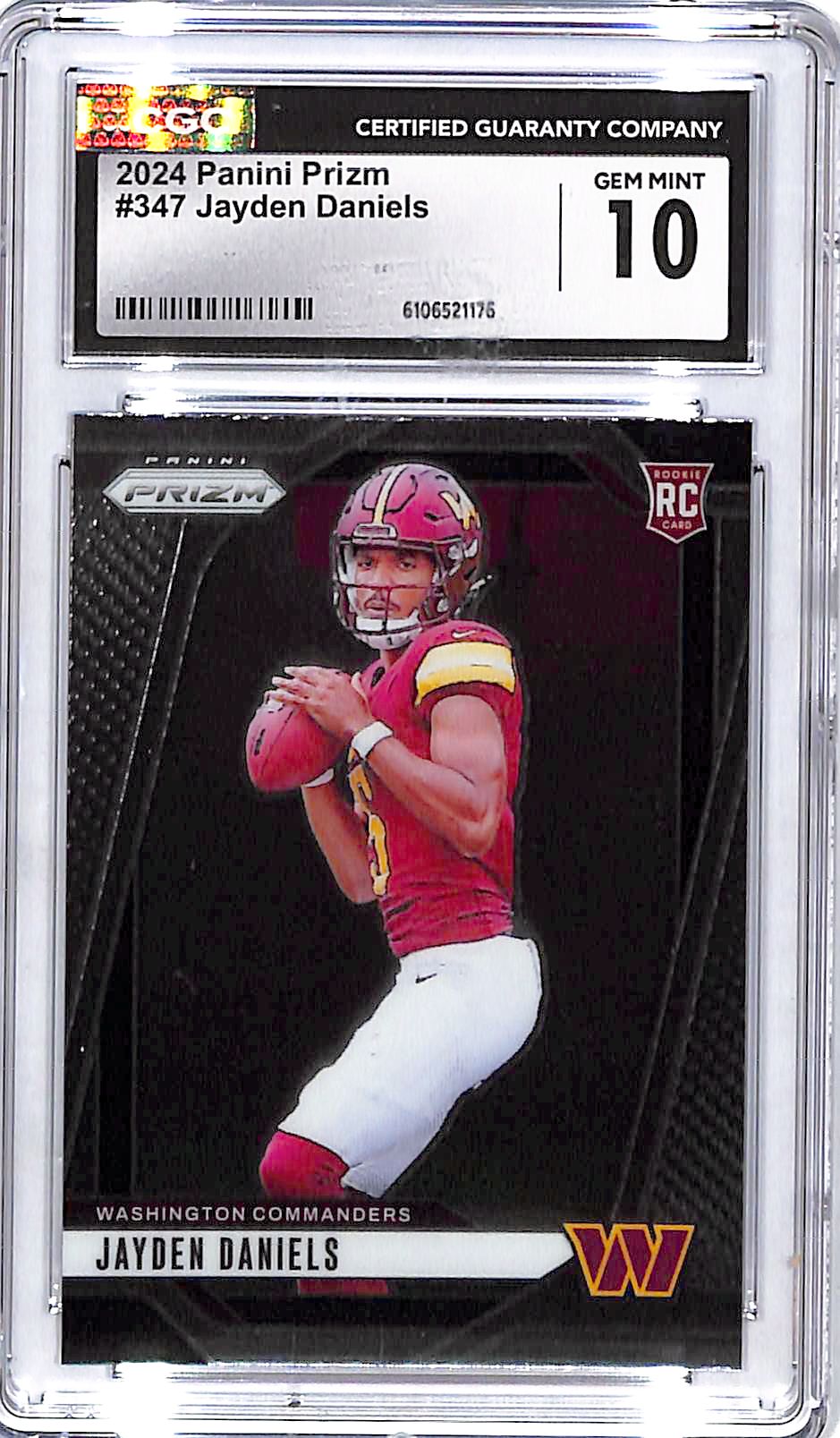 2024 Prizm Jayden Daniels Rookie RC #347 CGC 10 Commanders
