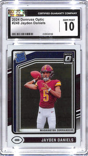 2024 Donruss Optic Jayden Daniels Rated Rookie RC #248 CGC 10 Commanders