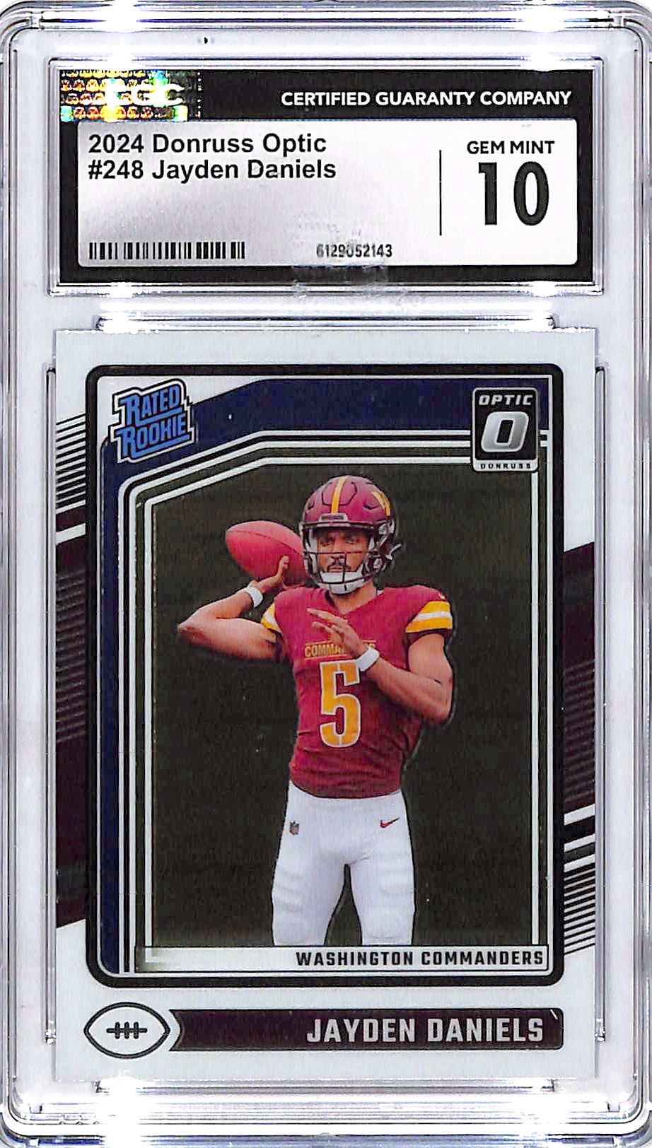 2024 Donruss Optic Jayden Daniels Rated Rookie RC #248 CGC 10 Commanders