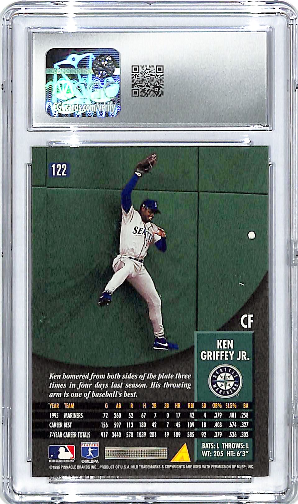 1996 Pinnacle Ken Griffey Jr #122 CGC 9.5 Mariners